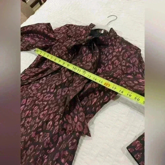 Greylin Sparkly animal print long sleeve a line dress size 2 - Picture 3 of 7